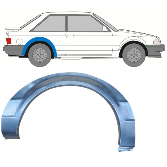 Reparatiepaneel achterspatbord voor Ford Escort 1980-1986 / Rechts 7816