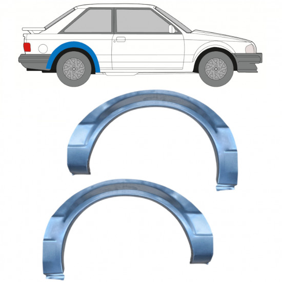 Reparatiepaneel achterspatbord voor Ford Escort 1980-1986 / Links + Rechts / Set 10527