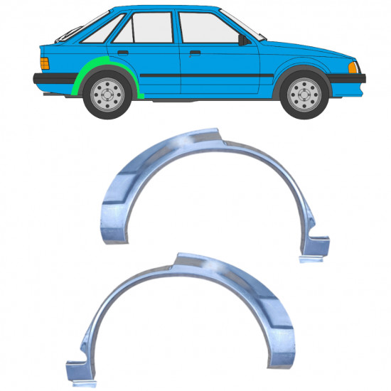 Reparatiepaneel achterspatbord voor Ford Escort 1980-1986 / Links + Rechts / Set 9984