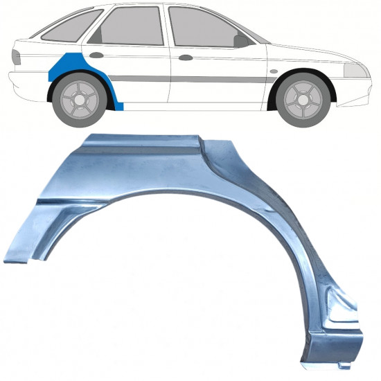 FORD ESCORT 1995-2000 5 DEUR ACHTERSTE WIELKAST REPARATIE PANEEL / RECHTS