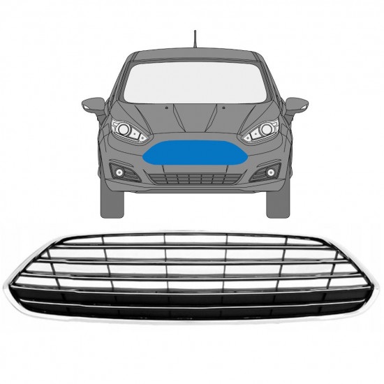 Grill voor Ford Fiesta 2013-2017 8976