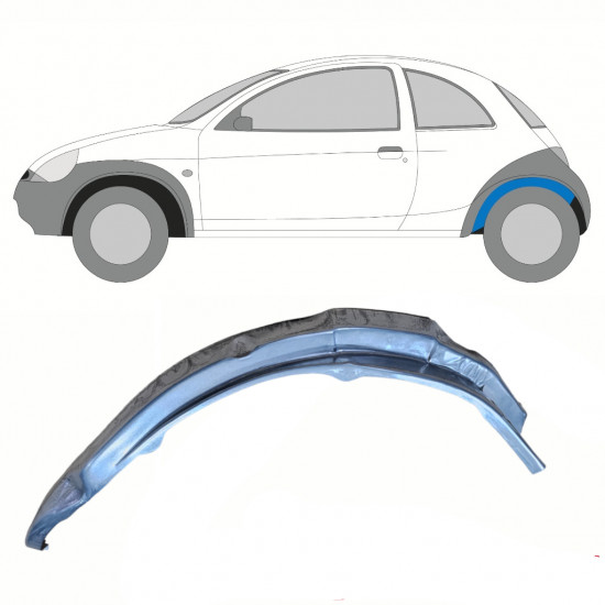 Binnen reparatiepaneel achterste spatbord voor Ford KA 1996-2008 / Links 10773