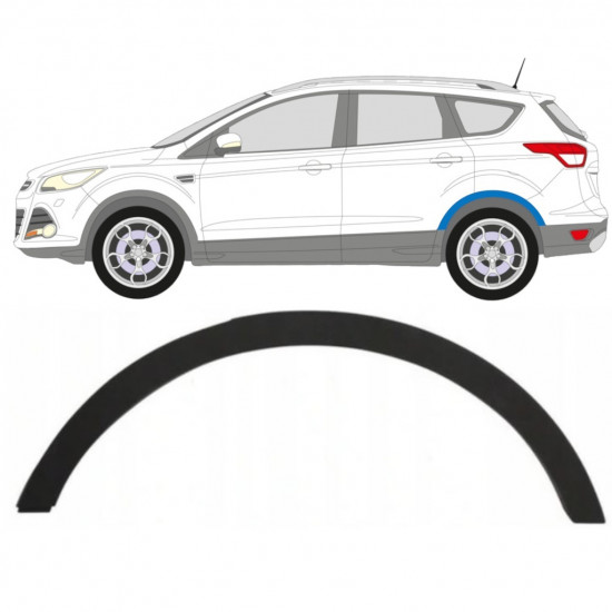 Zijlijst sierlijst achterspatbord voor Ford Kuga 2013-2016 / Links 7928