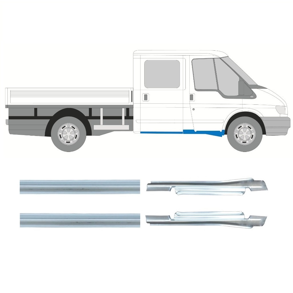 Reparatie Dorpel Voor Ford Transit 2000-2013 / Links + Rechts / Set 9698