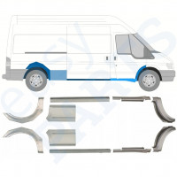 Reparatiepaneel dorpel + achterspatbord voor Ford Transit 2000-2013 / LWB / Links + Rechts / Set 10630