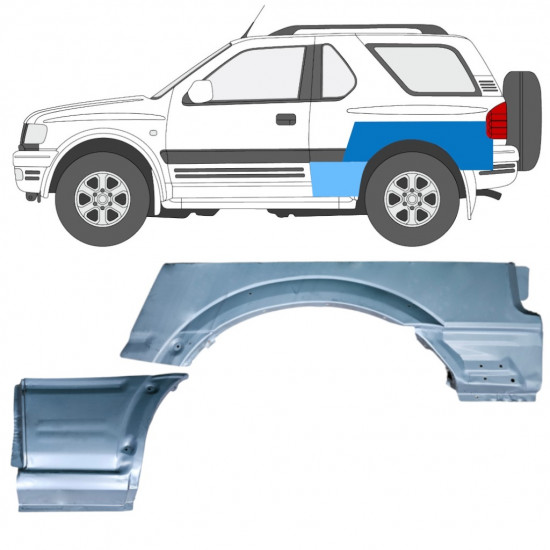 Reparatiepaneel achterspatbord voor Opel Frontera B 1999-2002 / Links / Set 12838
