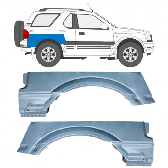 Reparatiepaneel achterste spatbord bovenste deel voor Opel Frontera B 1999-2002 / Links / Rechts / Links + Rechts / Set 12836