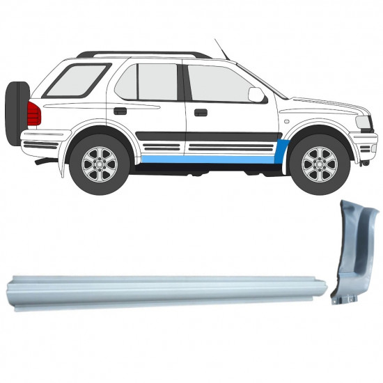 OPEL FRONTERA B 1999-2002 REPARATIEPANEEL VOORVLEUGEL + DORPEL REPARATIEPANEL / SET / RECHTS