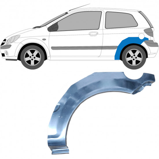 Reparatiepaneel achterspatbord voor Hyundai Getz 2002-2010 / Links 6663