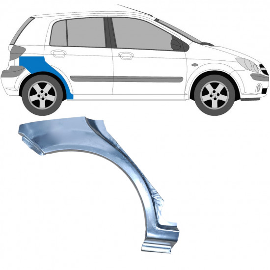 Reparatiepaneel achterspatbord voor Hyundai Getz 2002-2010 / Rechts 6660