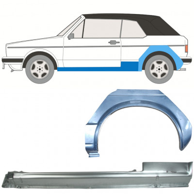 VW GOLF 1 CABRIO 1979-1993 WIELKAST REPARATIE PANEEL + DORPEL / SET / LINKS