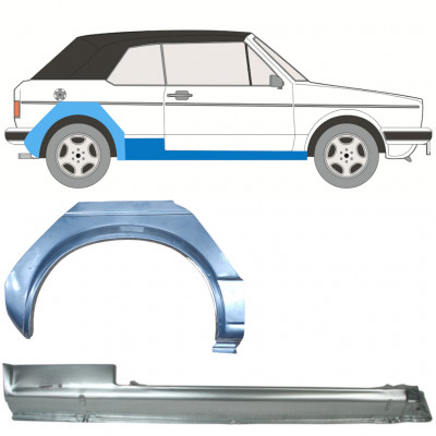 VW GOLF 1 CABRIO 1979-1993 WIELKAST REPARATIE PANEEL + DORPEL / SET / RECHTS