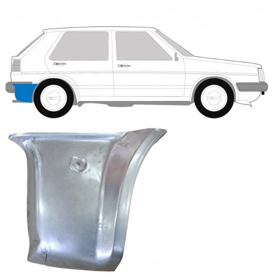 VW GOLF 2 1982- ACHTER ZIJDE HOEK REPARATIE PANEEL / RECHTS