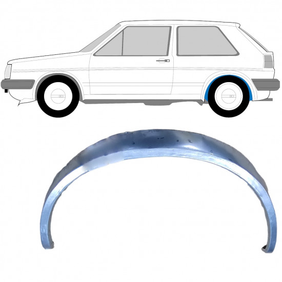 Binnen reparatiepaneel achterste spatbord voor VW Golf 2 1982- / Links 7846