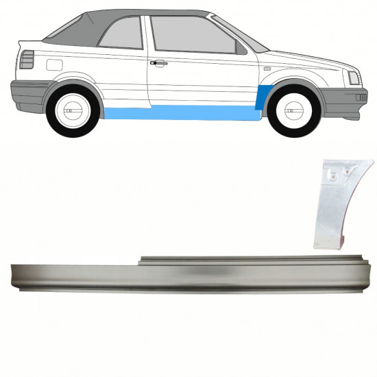 VW GOLF 3 1993-1998 CABRIO REPARATIEPANEEL VOORVLEUGEL + DORPEL REPARATIEPANEL / SET / RECHTS