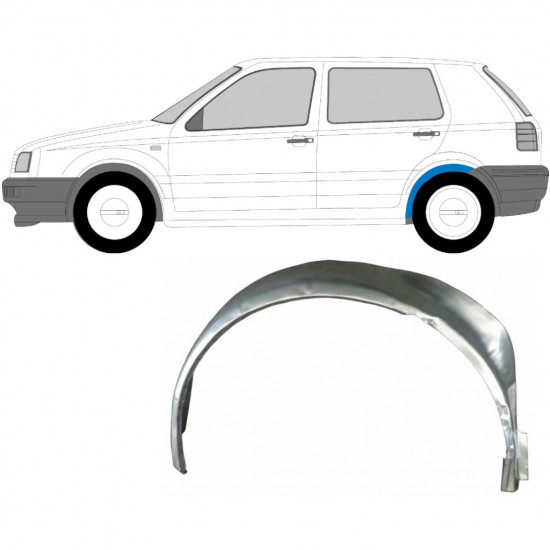 VW GOLF 3 1991-1998 ACHTER ZIJDE INTERN REPARATIEPANEEL WIELKAST / LINKS