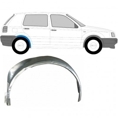 VW GOLF 3 1991-1998 ACHTER ZIJDE INTERN REPARATIEPANEEL WIELKAST / RECHTS