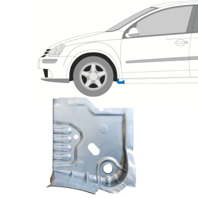 Reparatiepaneel uiteinde dorpel voor Volkswagen Golf 5 2003-2009 / Links 14907