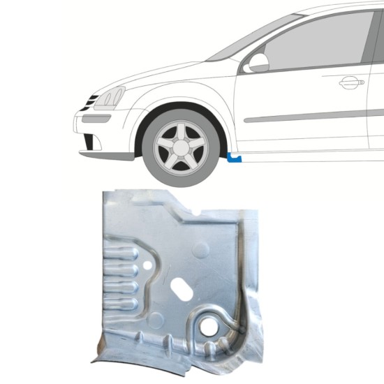 Reparatiepaneel uiteinde dorpel voor Volkswagen Golf 5 2003-2009 / Links 14907