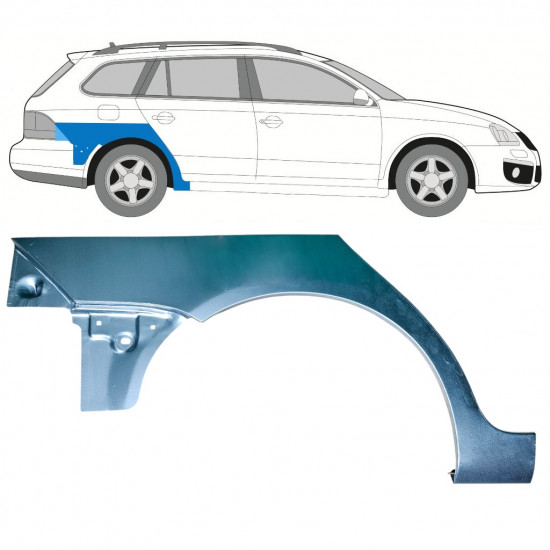 Reparatiepaneel achterspatbord voor Volkswagen Golf 5 Variant 2007-2010 / Rechts 12905