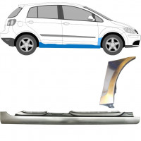 Volledige dorpel + reparatiepaneel voorste spatbord voor VW Golf Plus 2005- / Rechts / Set 10380