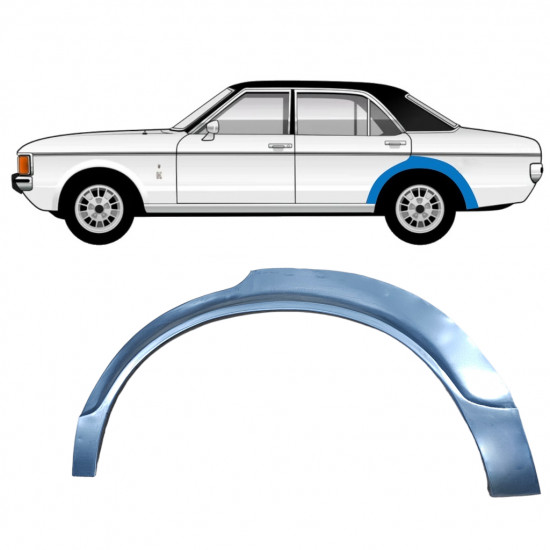 Reparatiepaneel achterspatbord voor Ford Granada 1972-1977 / Links 11029