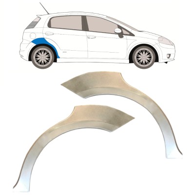 Reparatiepaneel achterspatbord voor Fiat Grande Punto Evo 2005- / Links + Rechts / Set 14761