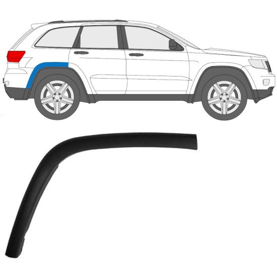 Zijlijst sierlijst achterspatbord voor Jeep Grand Cherokee 2010-2021 / Rechts 15849