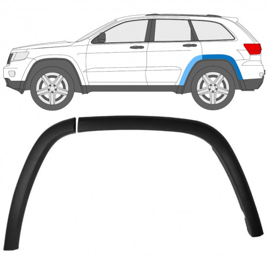 Zijlijst sierlijst achterspatbord voor Jeep Grand Cherokee 2010-2021 / Links / Set 12951