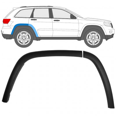 Zijlijst sierlijst achterspatbord voor Jeep Grand Cherokee 2010-2021 / Rechts / Set 12950