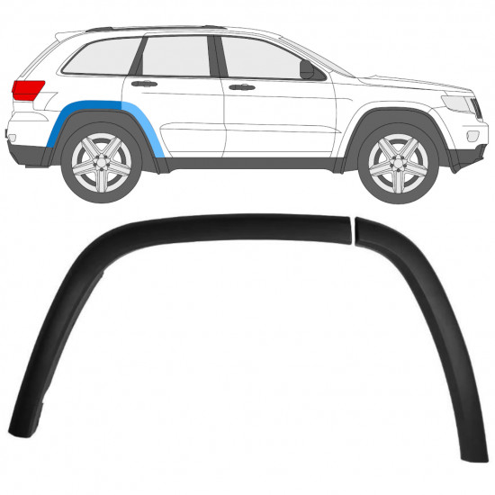 Zijlijst sierlijst achterspatbord voor Jeep Grand Cherokee 2010-2021 / Rechts / Set 12950