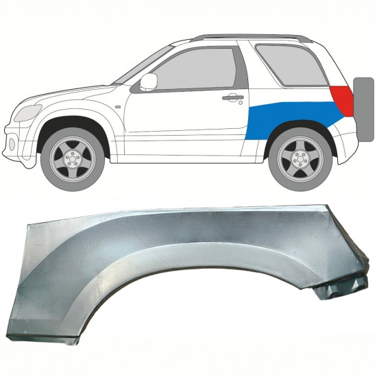 Reparatiepaneel achterste spatbord bovenste deel voor Suzuki Grand Vitara 2005-2012 / Links 8508