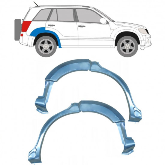 Reparatiepaneel achterspatbord voor Suzuki Grand Vitara 2005-2012 / Links + Rechts / Set 9220