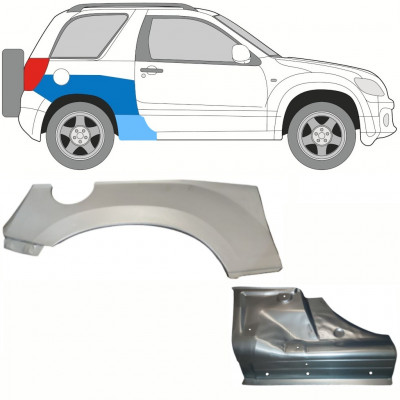 SUZUKI GRAND VITARA 2005-2012 WIELKAST REPARATIE PANEEL + DORPEL REPARATIEPANEL / SET / RECHTS