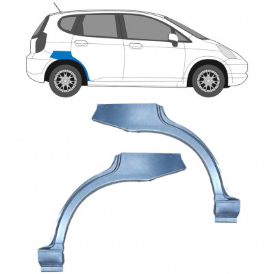 Reparatiepaneel achterspatbord voor Honda Jazz Gd 2002-2008 / Links + Rechts / Set 9195