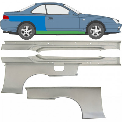 Volledige dorpel + reparatiepaneel achter spatbord voor Honda Prelude 1996-2001 / Links + Rechts / Set 9533