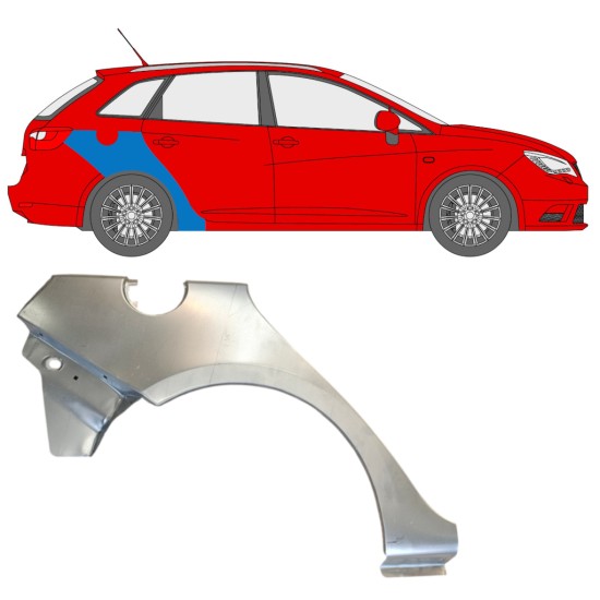 Reparatiepaneel achterspatbord voor Seat Ibiza 2008-2017 / Rechts / COMBI 14607