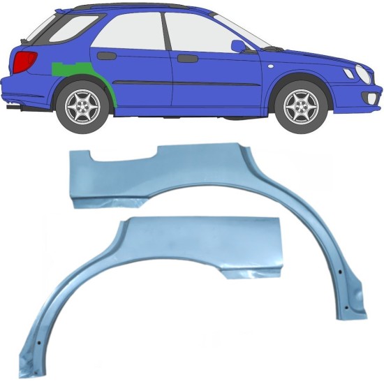 Reparatiepaneel achterspatbord voor Subaru Impreza GD GG 2000-2007 / Links + Rechts / Set 10463