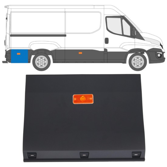 Achterste Sierlijst zijlijst achter wiel met positielicht voor Iveco Daily 2014-2019 / Links = Rechts (symmetrisch) / Set 16763