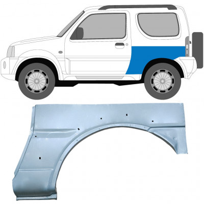 Reparatiepaneel achterspatbord voor Suzuki Jimny 1998-2018 / Links 7033