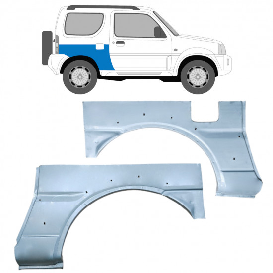 Reparatiepaneel achterspatbord voor Suzuki Jimny 1998-2018 / Links + Rechts / Set 9585