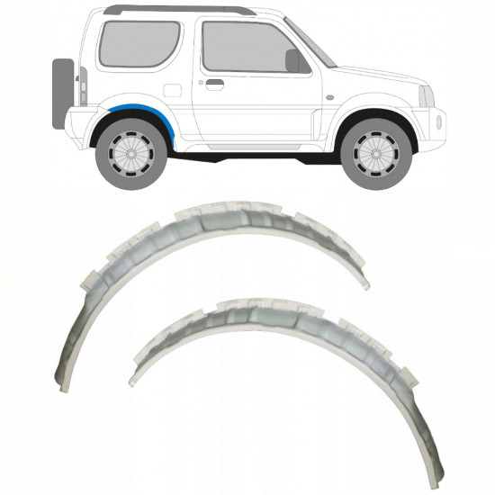 SUZUKI JIMNY 1998-2018 ACHTERSTE WIELKAST DEKKING HOUDER / SET