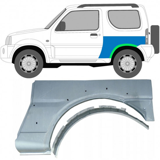 SUZUKI JIMNY 1998-2018 ACHTERSPATBORD REPARATIEPANEEL / SET / LINKS