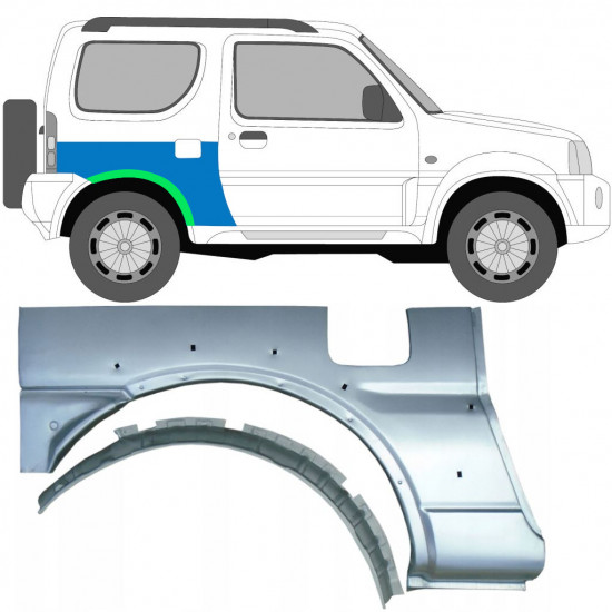 SUZUKI JIMNY 1998-2018 ACHTERSPATBORD REPARATIEPANEEL / SET / RECHTS