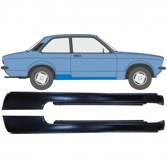 Reparatie dorpel voor Opel Kadett C 1973-1979 / Set 11078