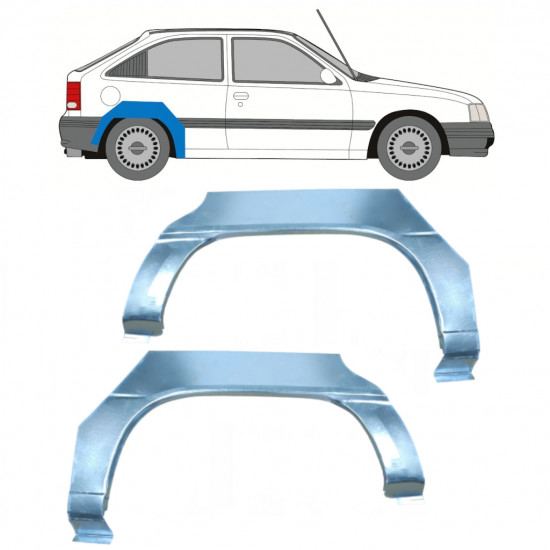 Reparatiepaneel achterspatbord voor Opel Kadett 1984-1993 / Links + Rechts / Set 9726