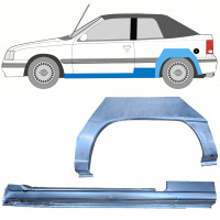 Reparatiepaneel dorpel + achterspatbord voor Opel Kadett E 1987-1993  CABRIO / Links / Set 12584