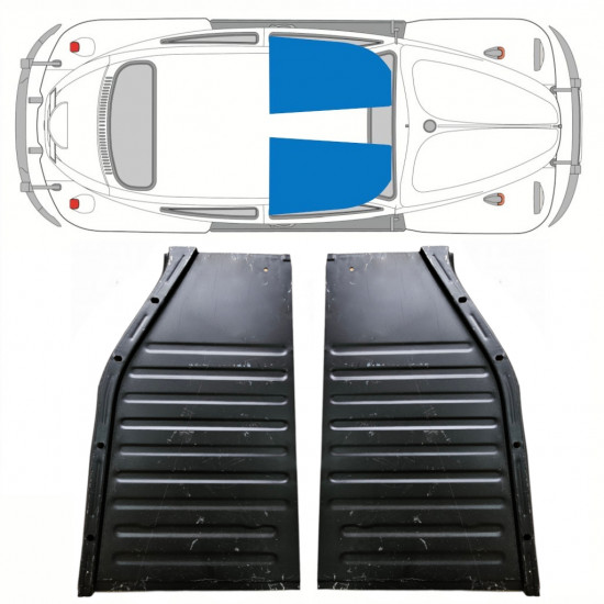 Reparatiepaneel voorste vloer voor Volkswagen Kaefer 1949-1972 / Links + Rechts / Set 10348