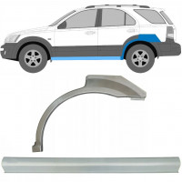 Reparatiepaneel dorpel + achterspatbord voor Kia Sorento 2002-2009 / Links / Set 10080