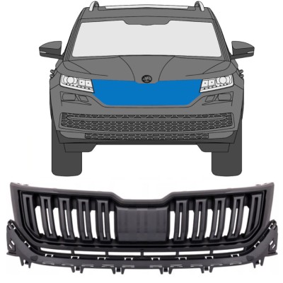 Zwarte grill voor Skoda Kodiaq 2016-2023 / Set 7547